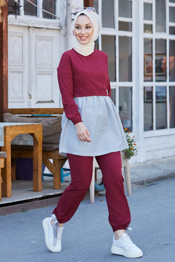 Tunik Pantolon Bordo - 10507