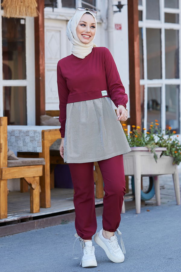 Tunik Pantolon Bordo - 10507
