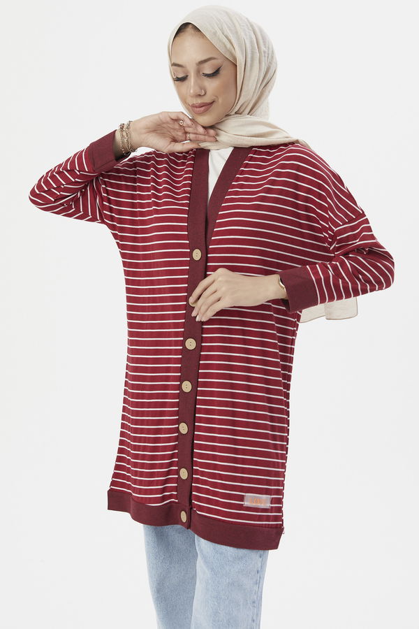 Dugmelı Hırka BORDO - 3809 Bordo - 3809