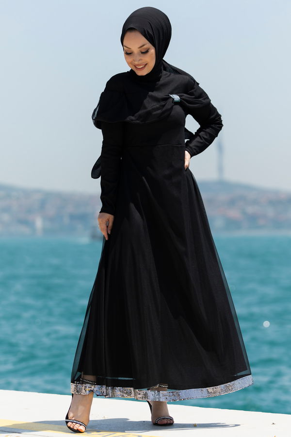 Abiye Elbise Siyah - 10313 SİYAH