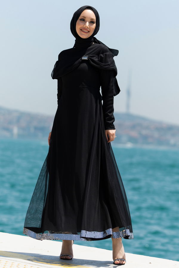 Abiye Elbise Siyah - 10313 SİYAH