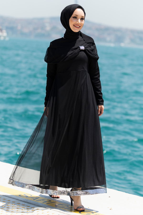 Abiye Elbise Siyah - 10313 SİYAH
