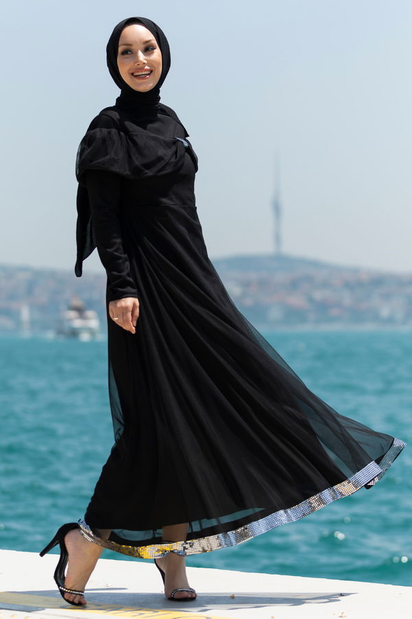 Abiye Elbise Siyah - 10313 SİYAH