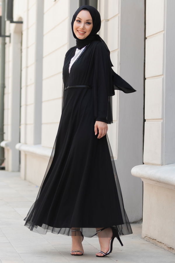 Abiye Elbise Siyah - 10314