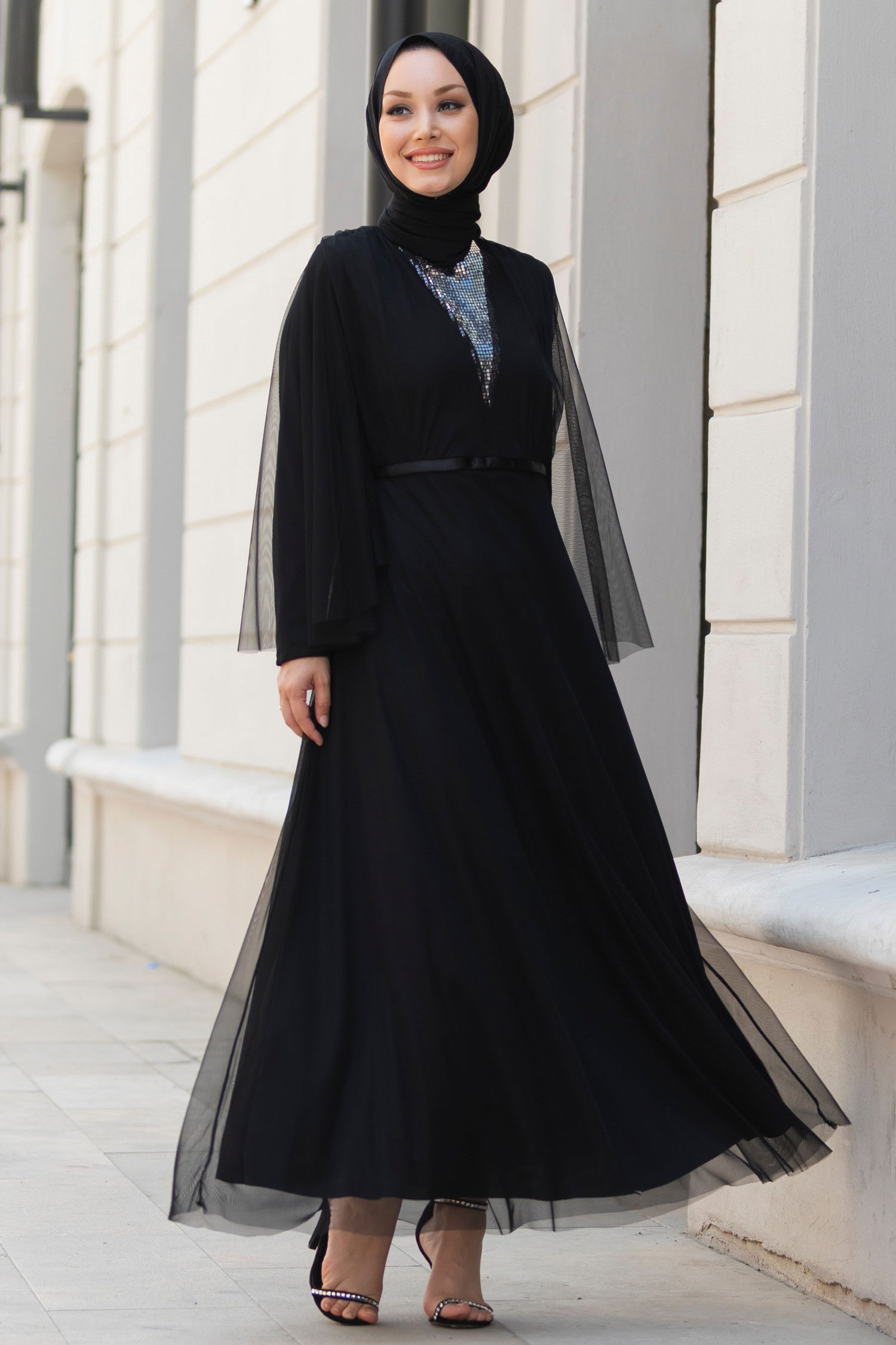 Abiye Elbise Siyah - 10314