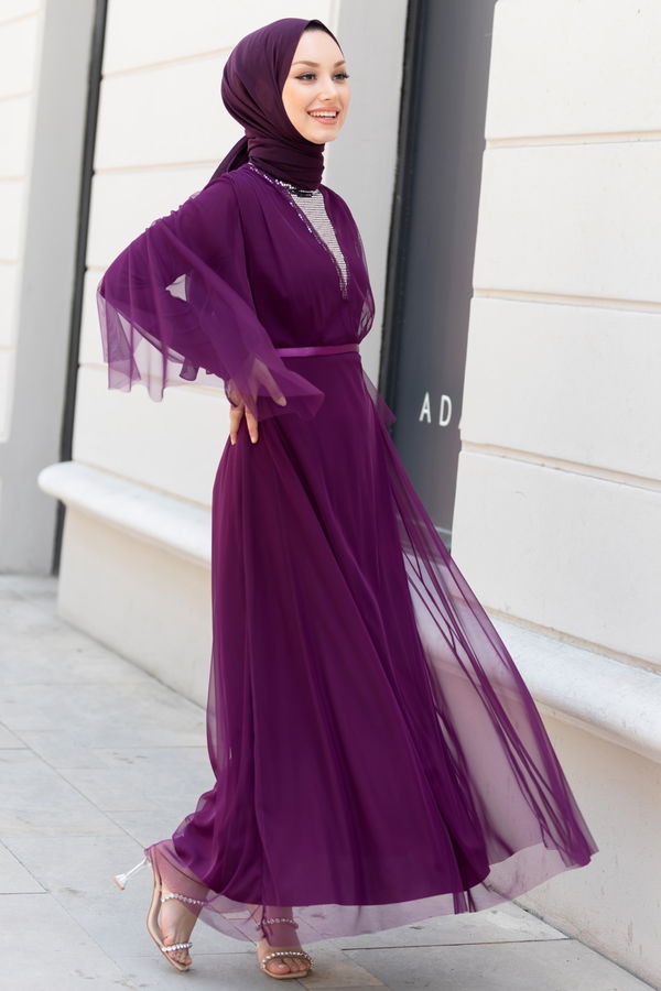 Abiye Elbise Mor - 10314