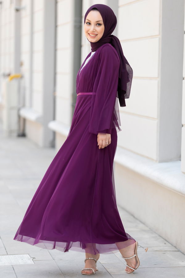 Abiye Elbise Mor - 10314