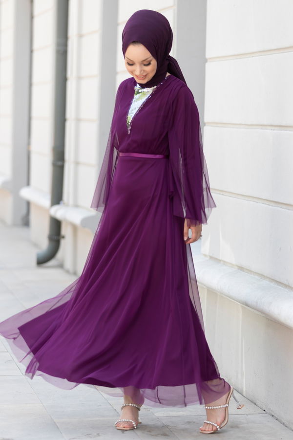 Abiye Elbise Mor - 10314