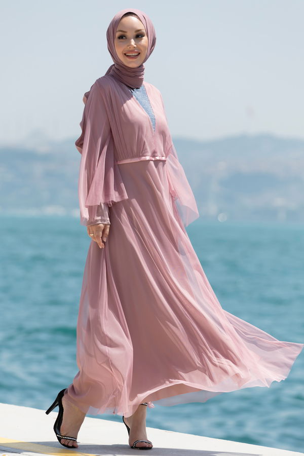 Abiye Elbise Pembe - 10314
