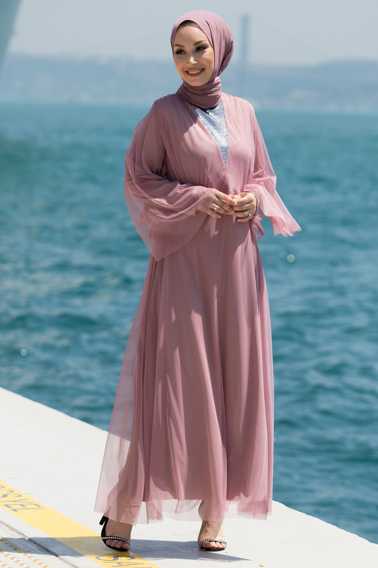 Abiye Elbise Pembe - 10314