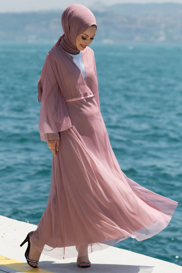 Abiye Elbise Pembe - 10314