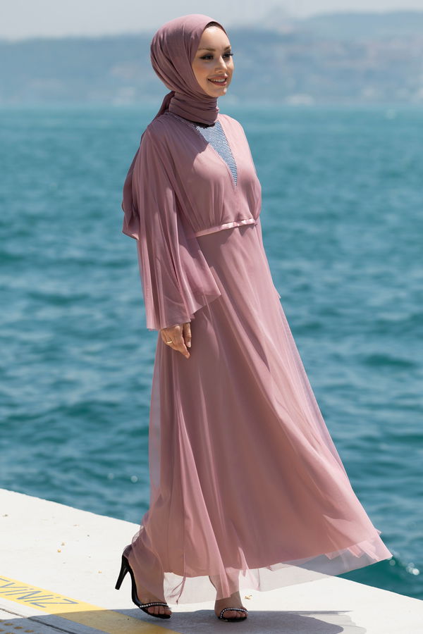 Abiye Elbise Pembe - 10314