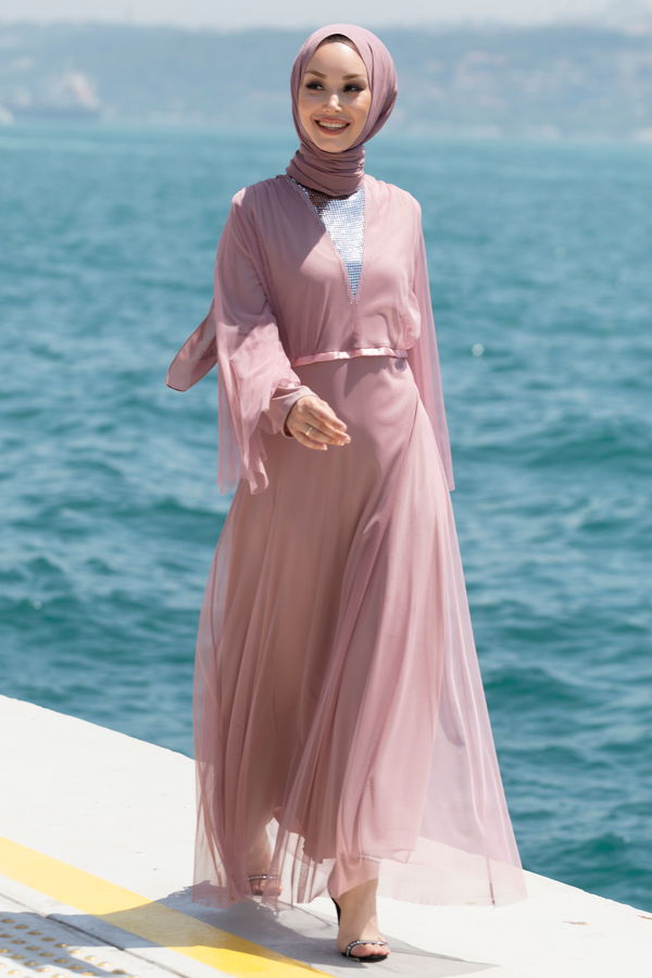 Abiye Elbise Pembe - 10314