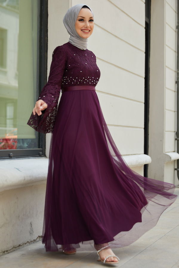 Abiye Elbise Mor - 21099 MOR