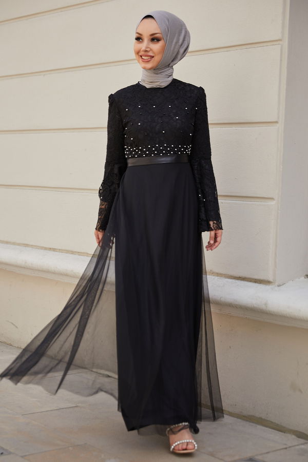 Abiye Elbise Siyah - 21099