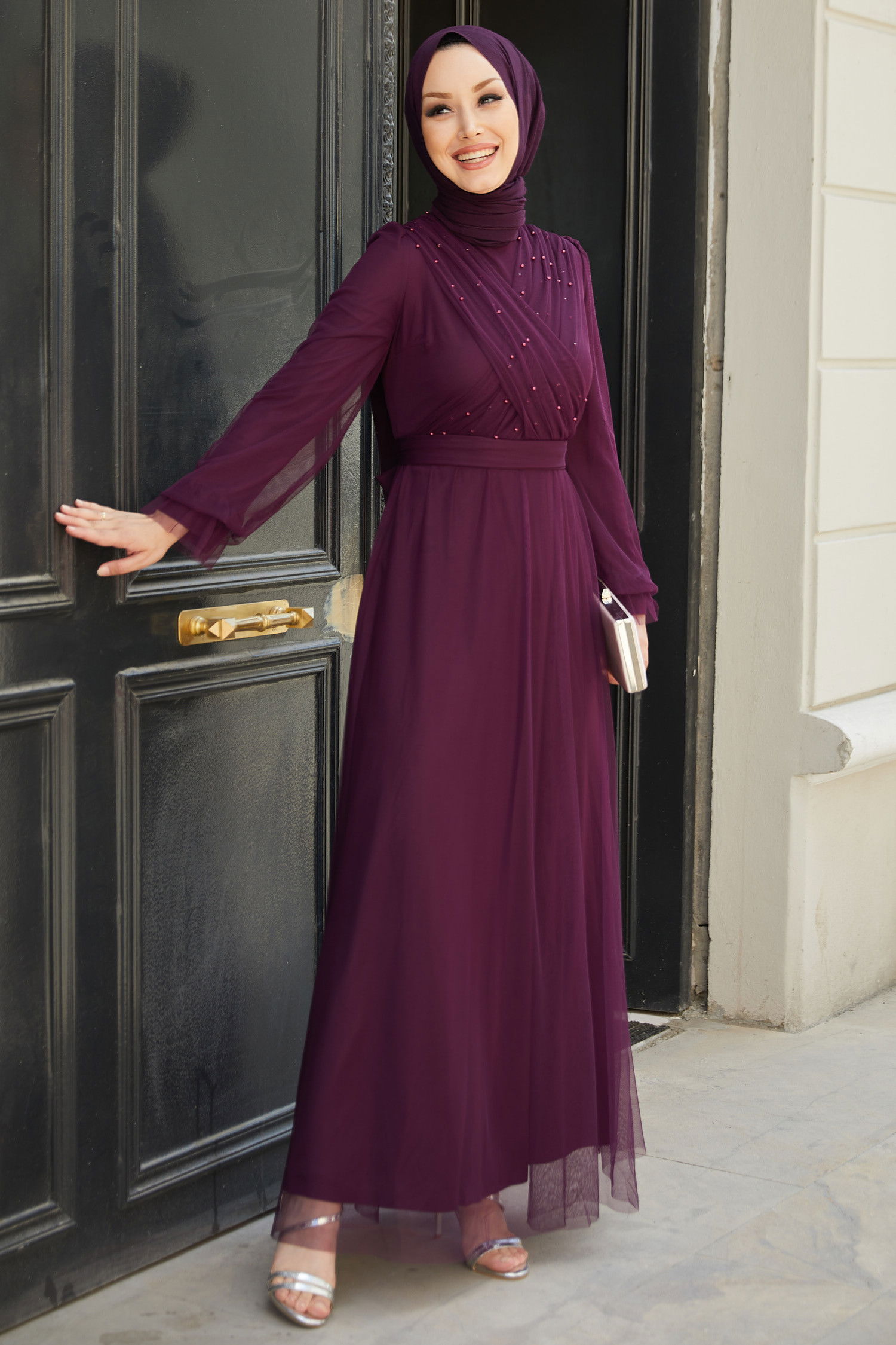 Abiye Elbise Mürdüm - 21102 MÜRDÜM