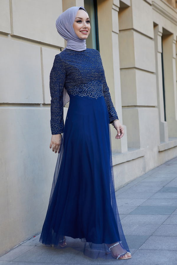 Abiye Elbise Mavi - 21101