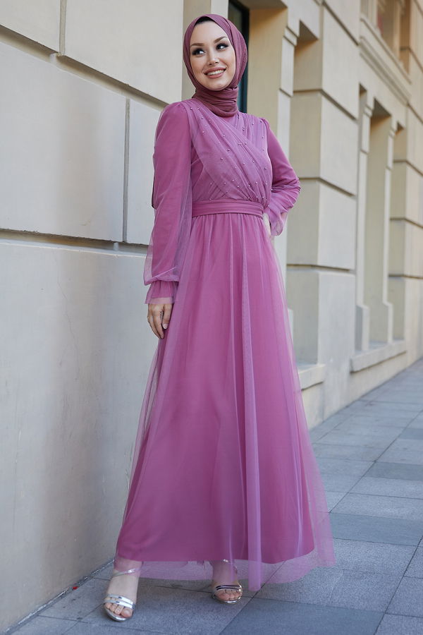 Abiye Elbise Pembe - 21102