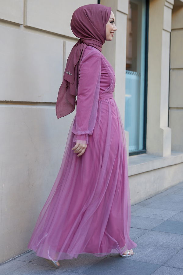 Abiye Elbise Pembe - 21102