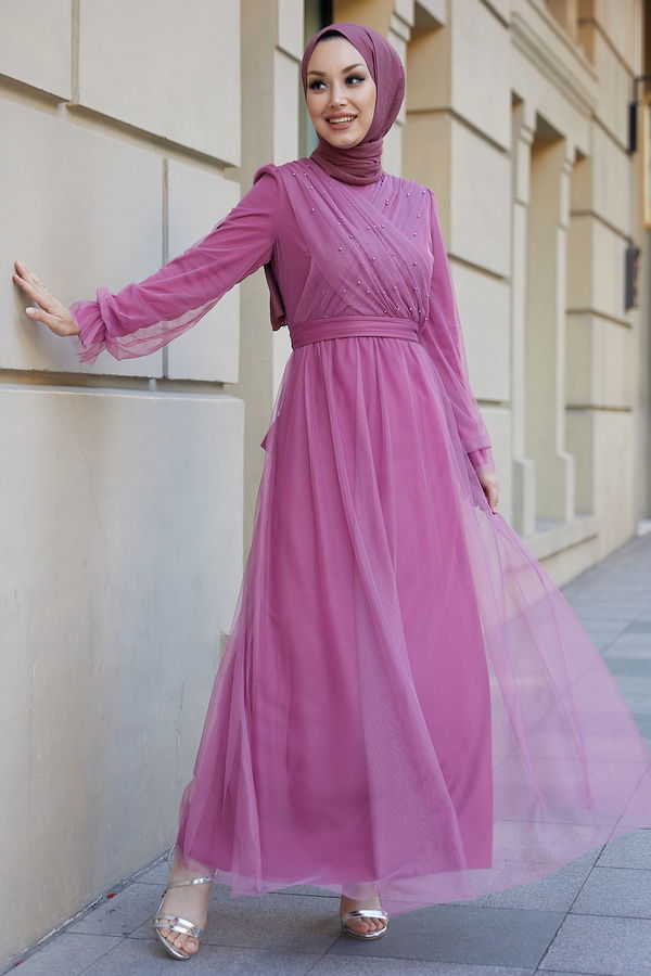 Abiye Elbise Pembe - 21102