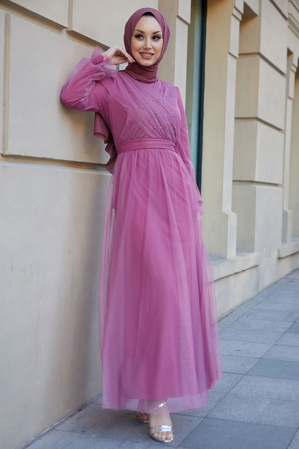 Abiye Elbise Pembe - 21102