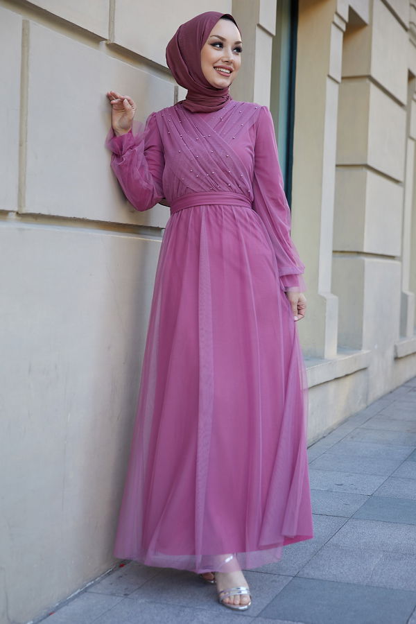 Abiye Elbise Pembe - 21102