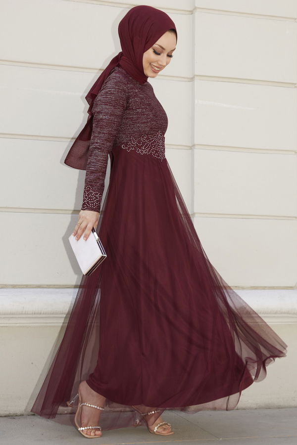 Abiye Elbise Bordo - 21101