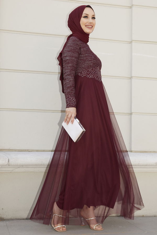 Abiye Elbise Bordo - 21101