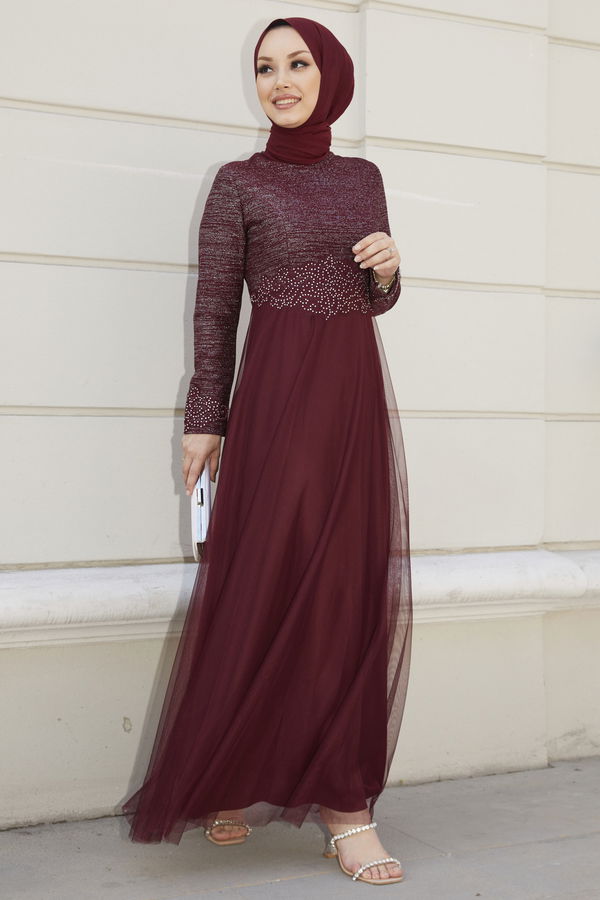 Abiye Elbise Bordo - 21101