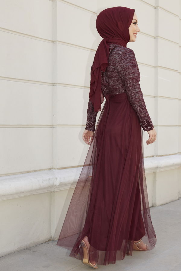 Abiye Elbise Bordo - 21101
