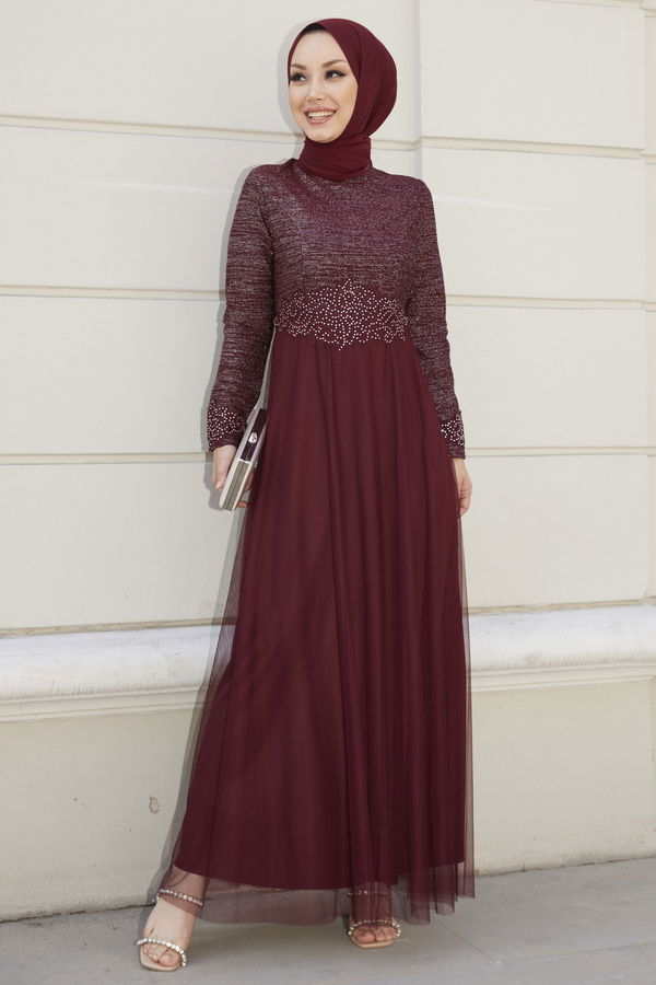 Abiye Elbise Bordo - 21101