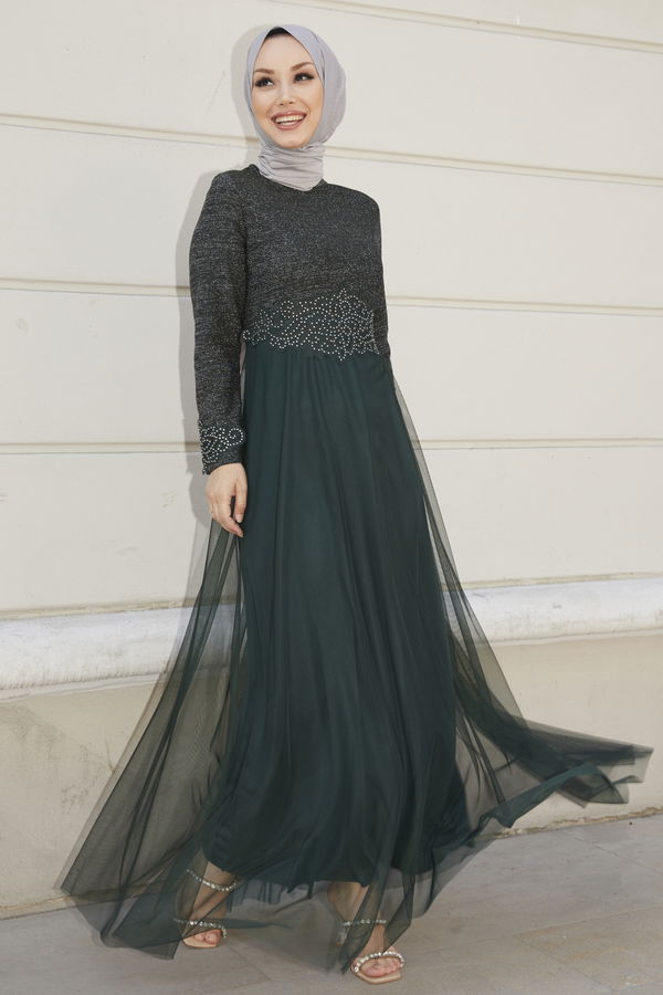 Abiye Elbise Haki - 21101 HAKİ