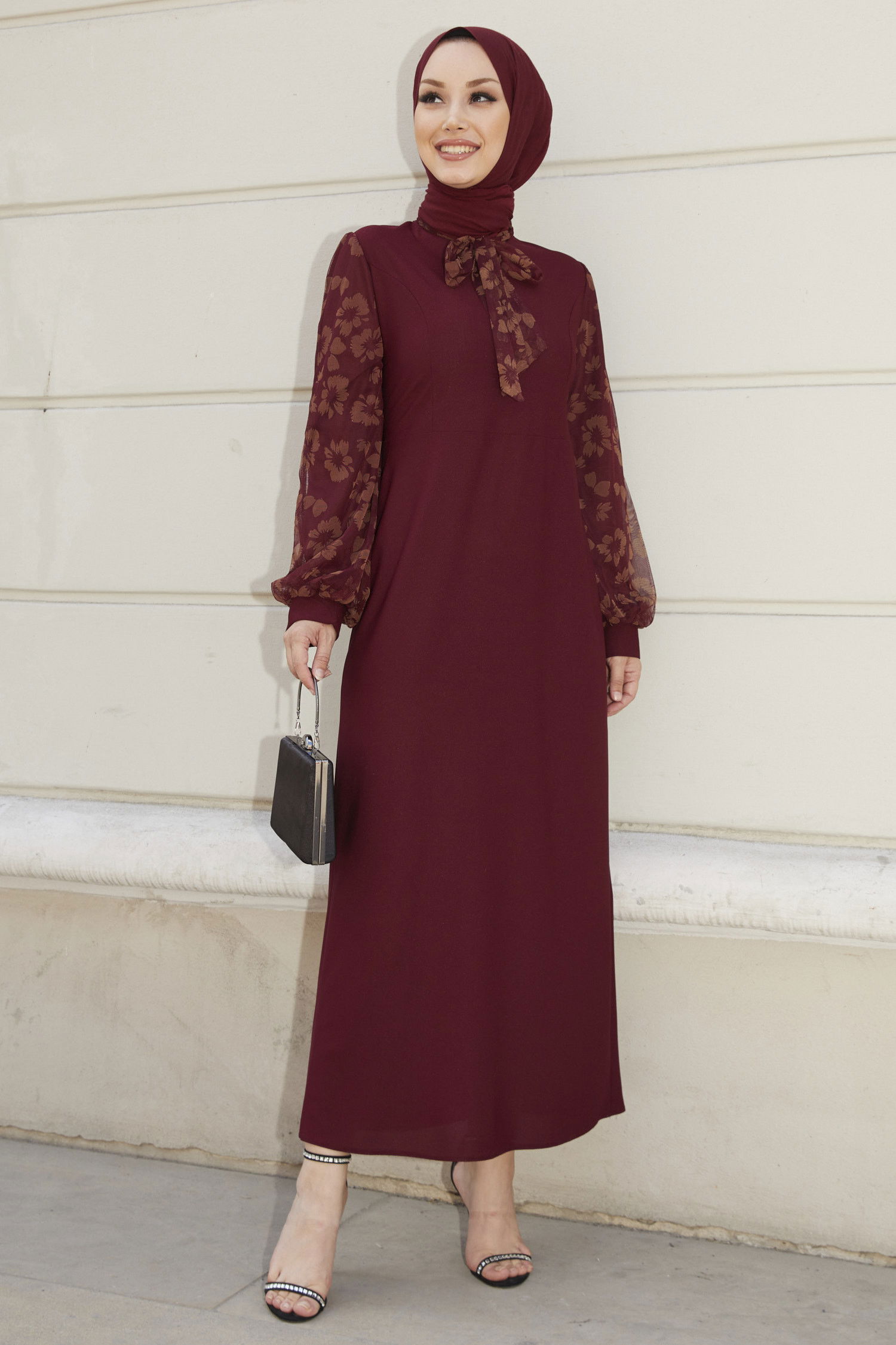 Abiye Elbise Bordo - 21100 BORDO