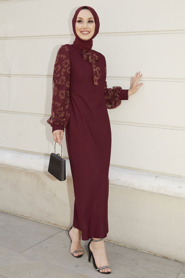 Abiye Elbise Bordo - 21100 BORDO