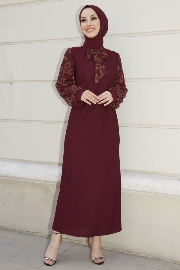 Abiye Elbise Bordo - 21100 BORDO