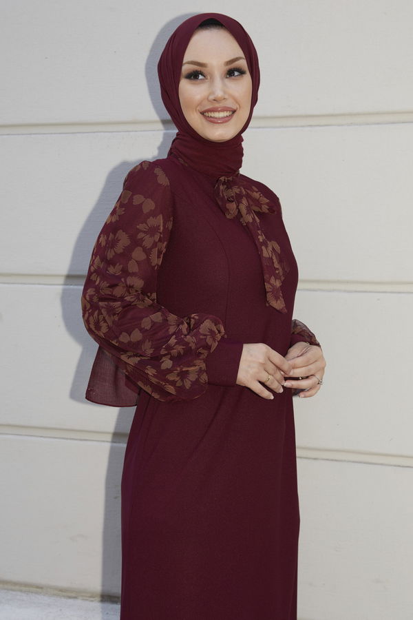 Abiye Elbise Bordo - 21100 BORDO