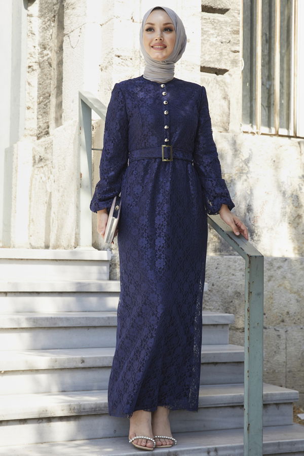 Abiye Elbise Mavi - 21106 MAVİ