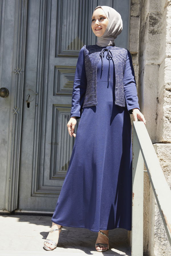 Abiye Elbise Mavi - 21105 MAVİ