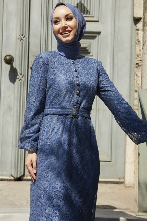 Abiye Elbise Mavi - 21106