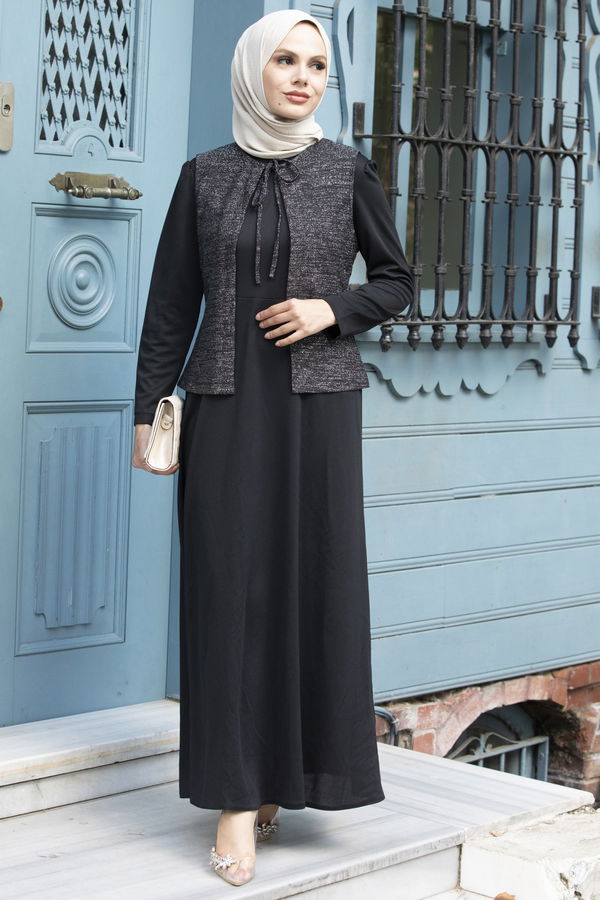 Abiye Elbise Siyah - 21105 SİYAH