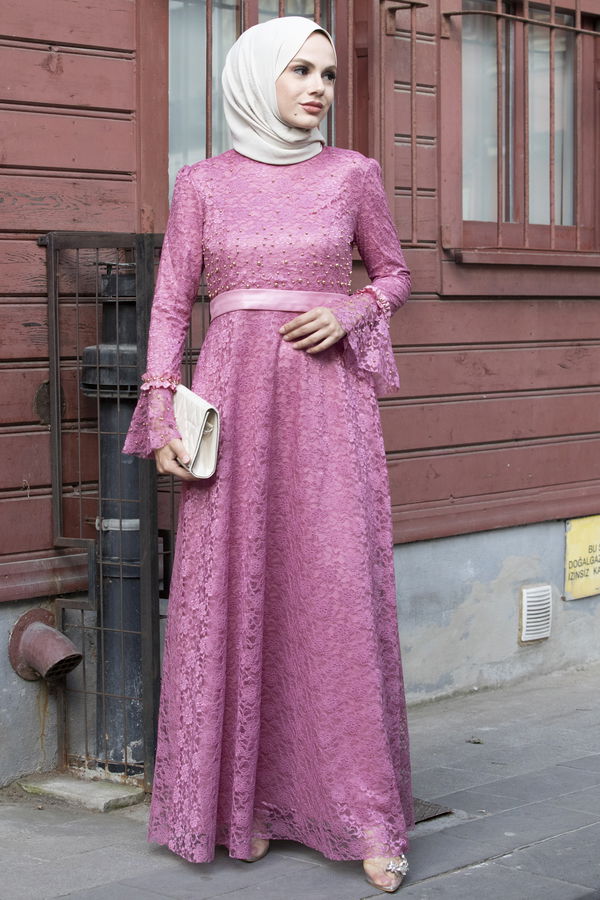 Abiye Elbise Pembe - 21103 PEMBE