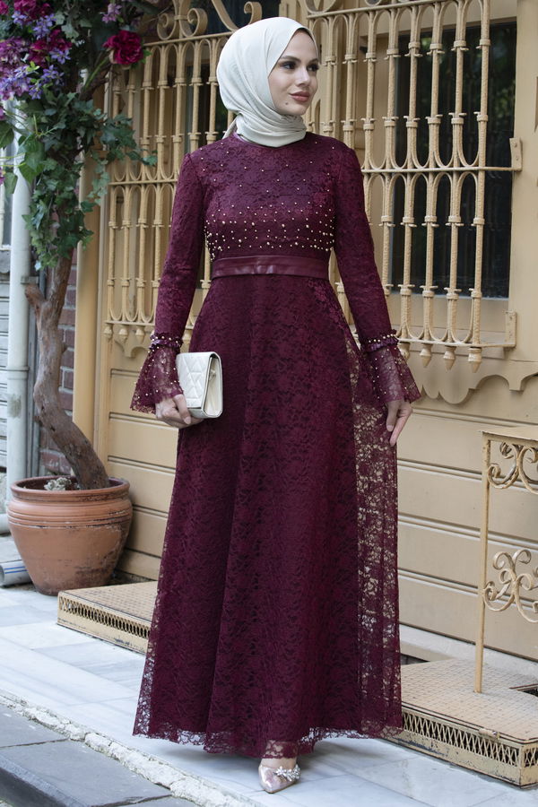 Abiye Elbise Bordo - 21103 BORDO