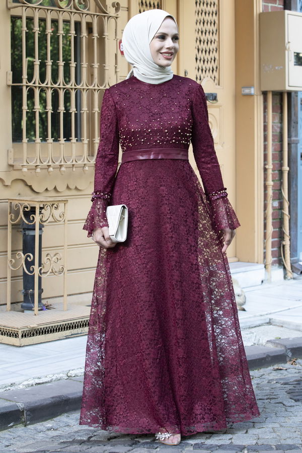 Abiye Elbise Bordo - 21103 BORDO