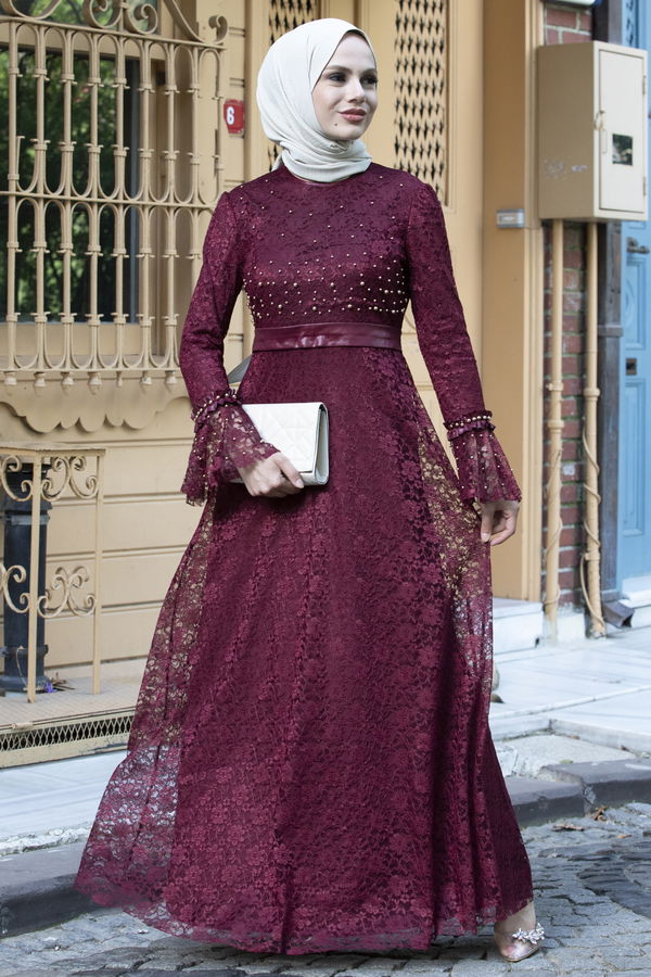 Abiye Elbise Bordo - 21103 BORDO