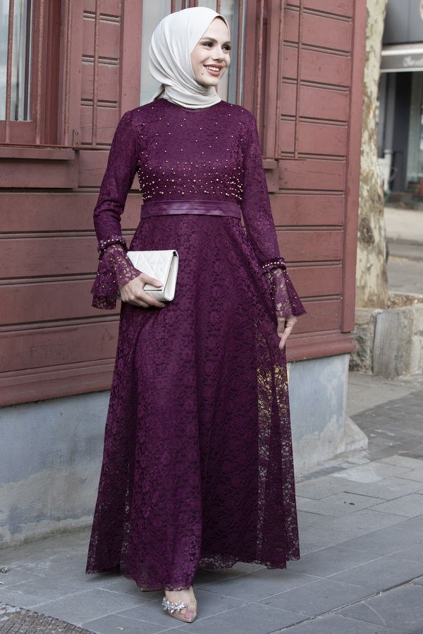 Abiye Elbise Mürdüm - 21103