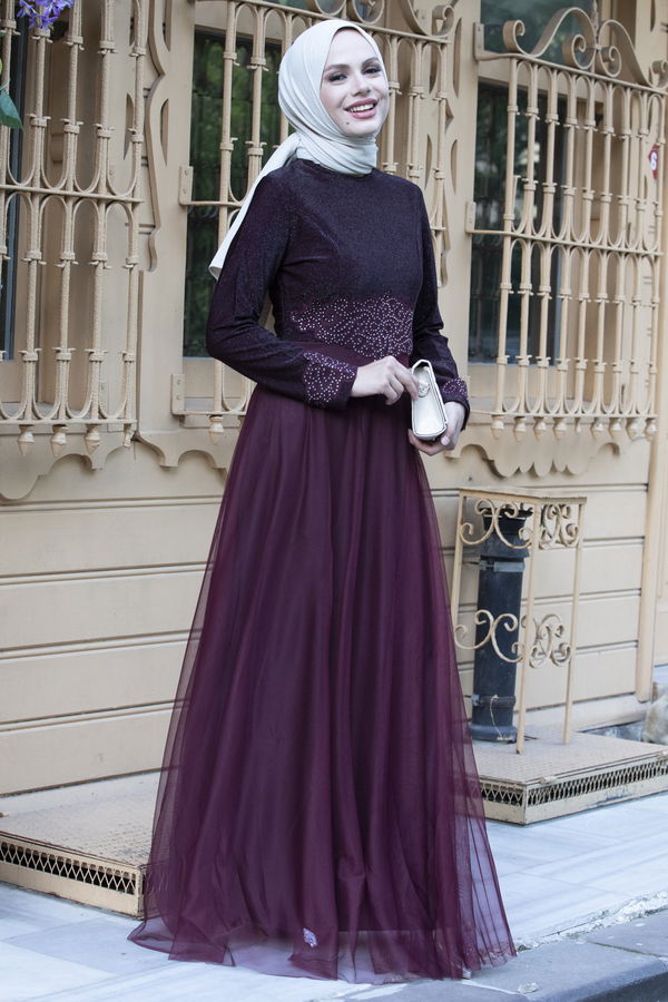 Abiye Elbise Mürdüm - 21101