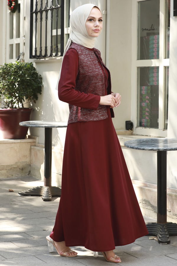 Abiye Elbise Bordo - 21105 BORDO
