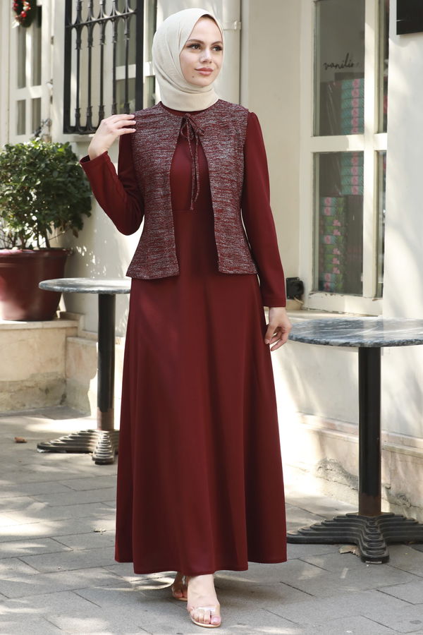 Abiye Elbise Bordo - 21105 BORDO