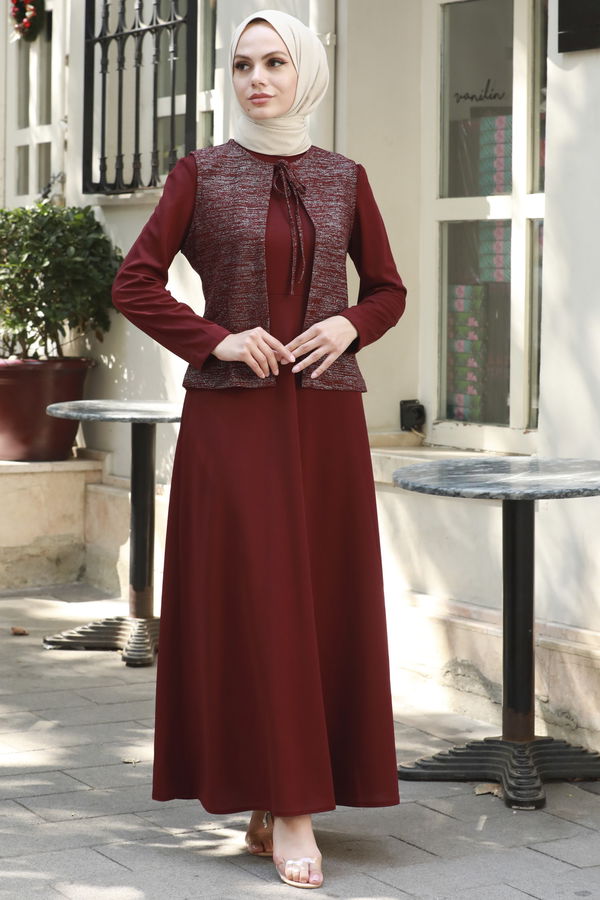 Abiye Elbise Bordo - 21105 BORDO