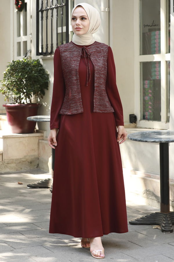Abiye Elbise Bordo - 21105 BORDO